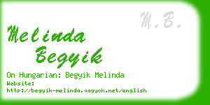 melinda begyik business card